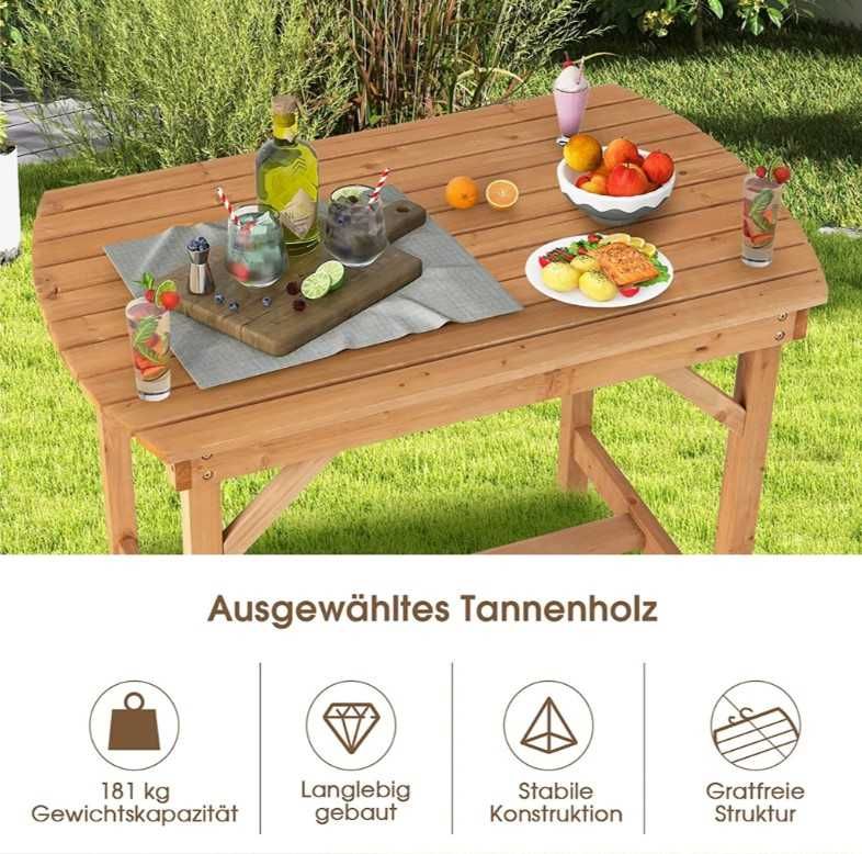 Stół ogrodowy z litego drewna 100x60x75cm Costway NP10923BN