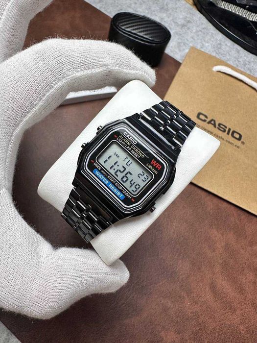Годинник Casio Vintage A159 Total Black | касіо A168 | часы касыо A159