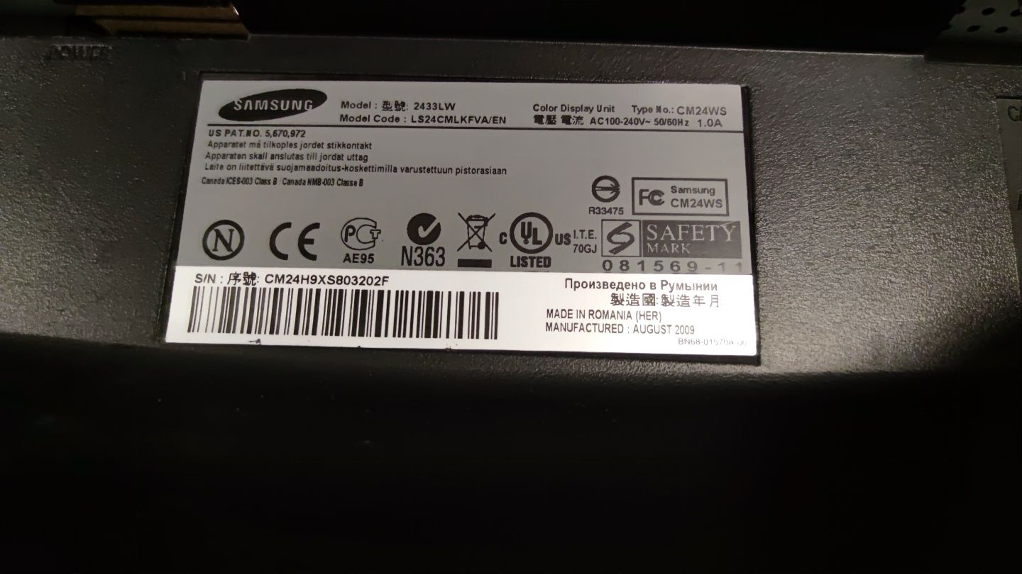 Monitor Samsung 2433lw