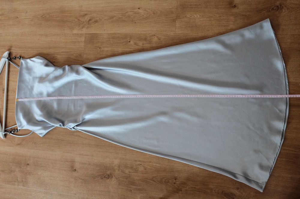 Vestido Slip em Cetim Zara com Alças de Strass XS-S (32–34)