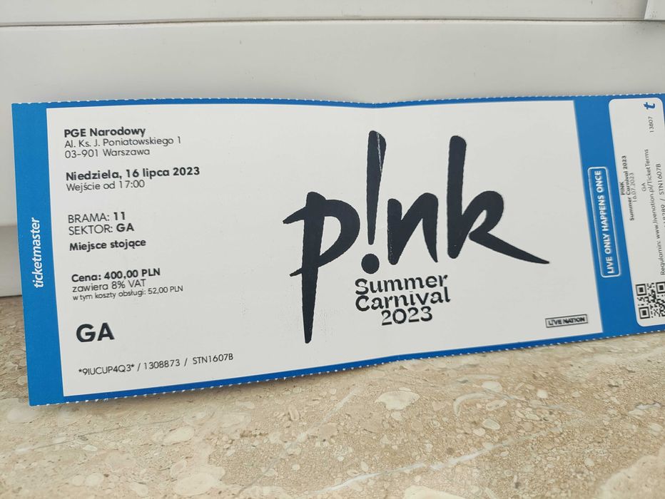 Bilet koncert Pink płyta