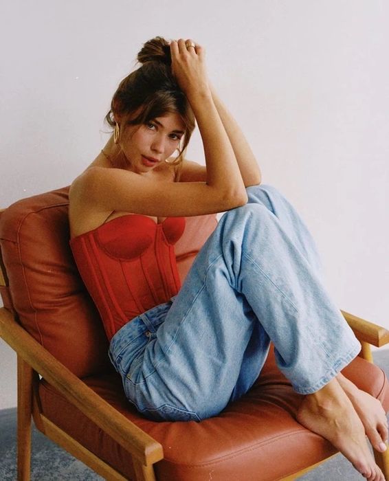 Корсет червоний