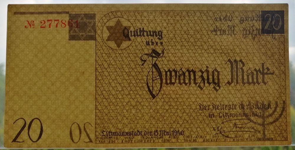 20 Marek 1940 Getto Stan UNC 1 Najrzadszy typ numeratora Unikat Okazja