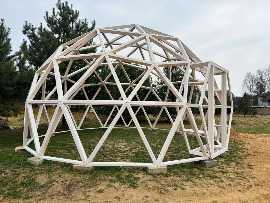 Kopuła geodezyjna 35M2. Szklarnia - Glamping - Namiot.