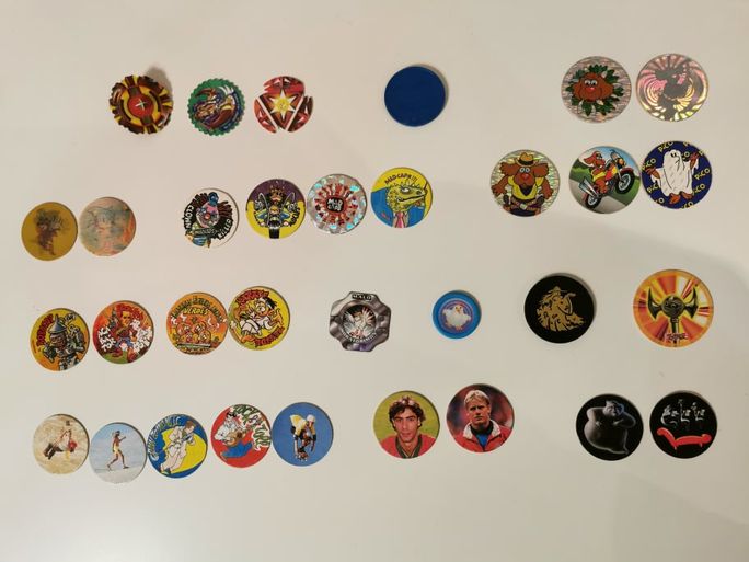 TAZOS: Caps Spider-Man, Power Rangers, Street Fighter, DONETTES, etc