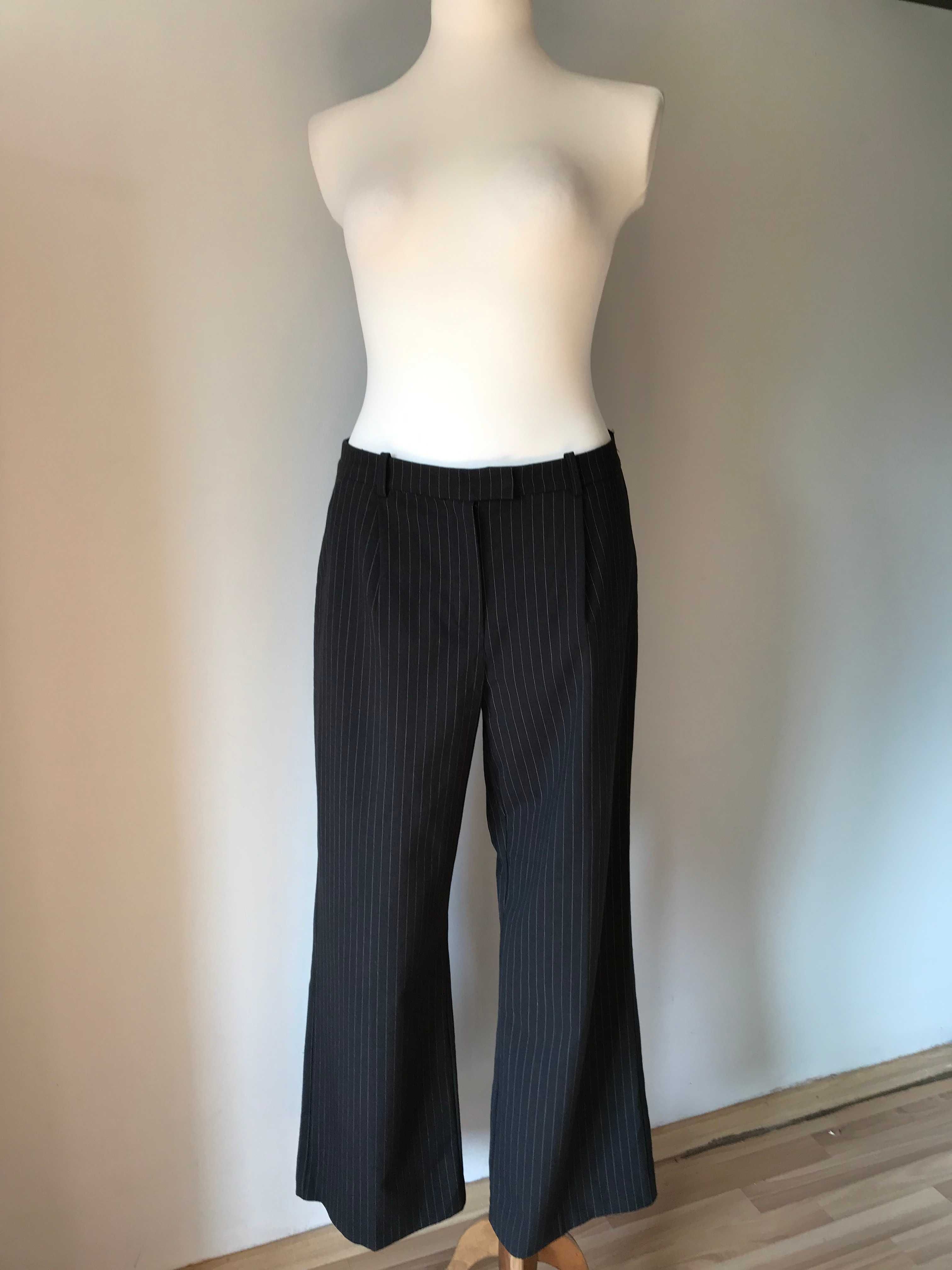 Szare eleganckie spodnie z prążkiem wizytowe r. 44 biznesowe vintage