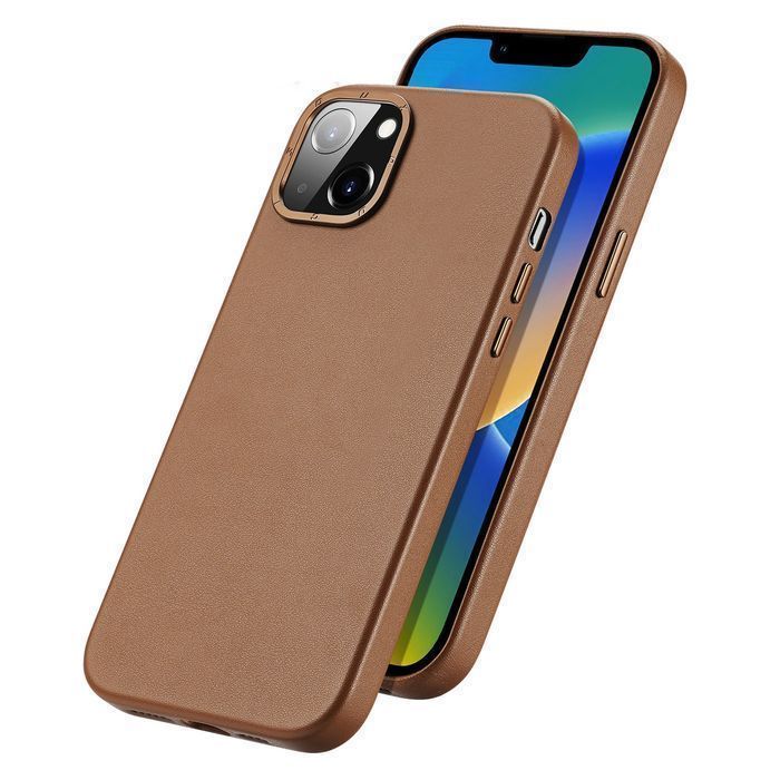 Dux Ducis Grit skórzane etui do iPhone 14 Plus z MagSafe brązowy