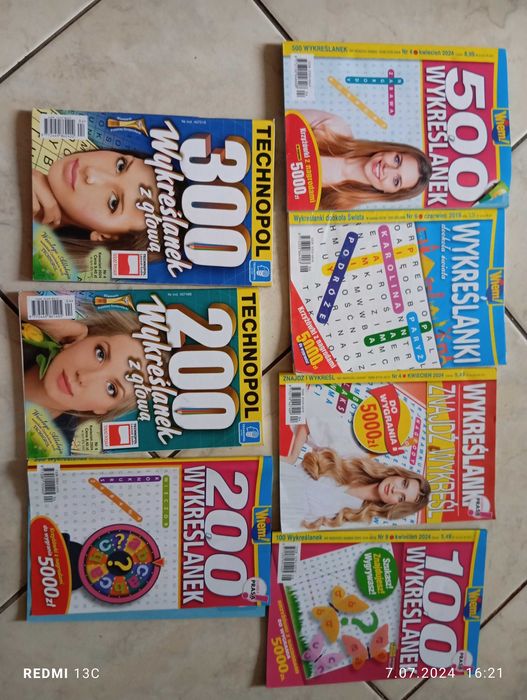 Wykreślanki - krzyżówki NOWE 7 szt. Łódź