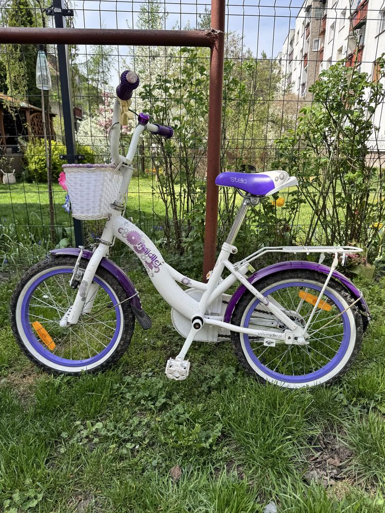 Rower dzieciecy dla dziewczynki z koszyczkiem rozmiar 16”