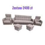 Zestaw wypoczynkowy REMEK, wersalka+2 fotele+ 2 pufy, dostawa cała PL