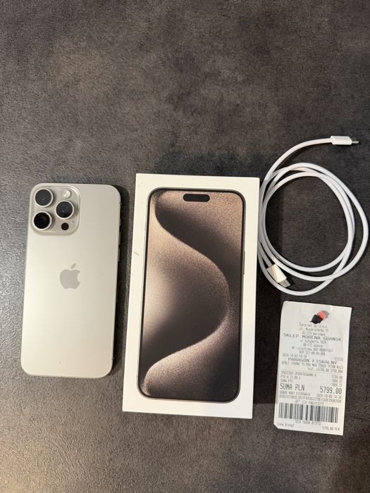 Iphone 15 pro max naturalny tytan gwarancja