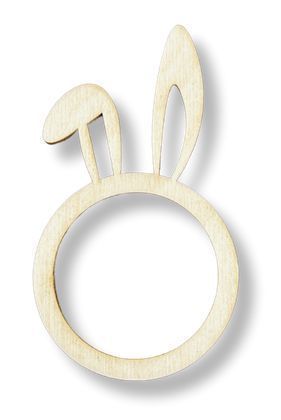 Drewniana mini obręcz serwetnik pierścień na serwetki zając królik