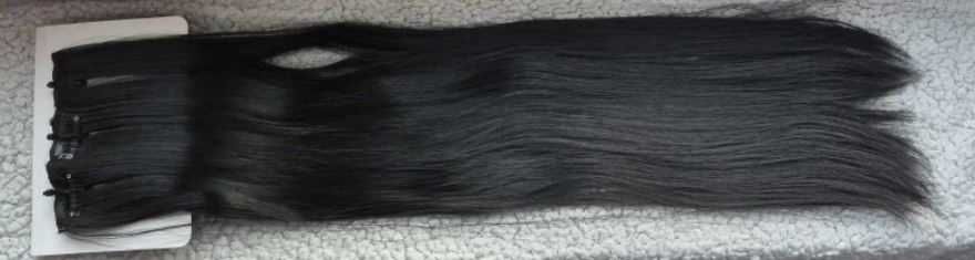 Włosy doczepiane clip głęboka czerń 8 tresek 60 cm