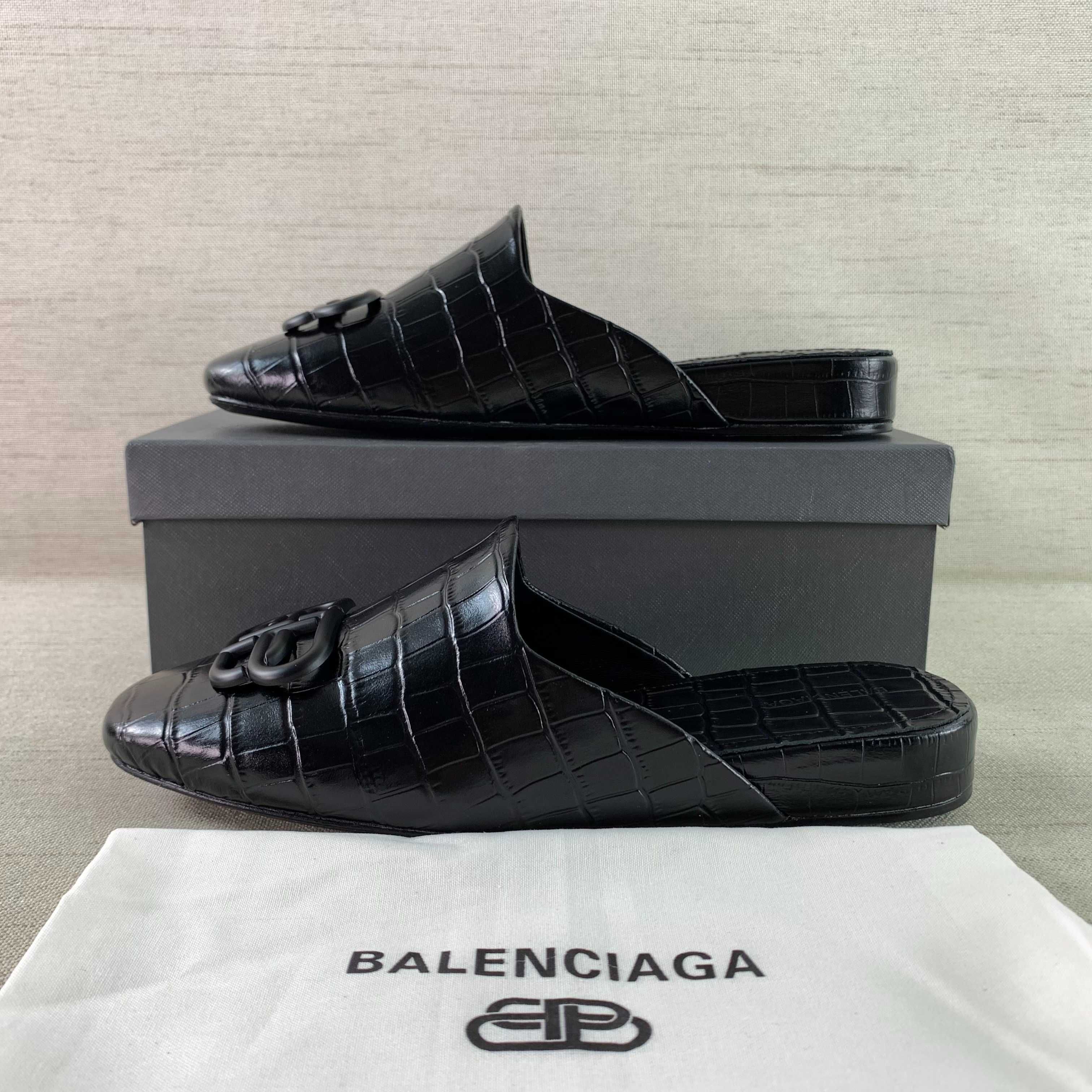 Тапки Balenciaga COSY BB mule black Тапочки Баленсиага Унисекс