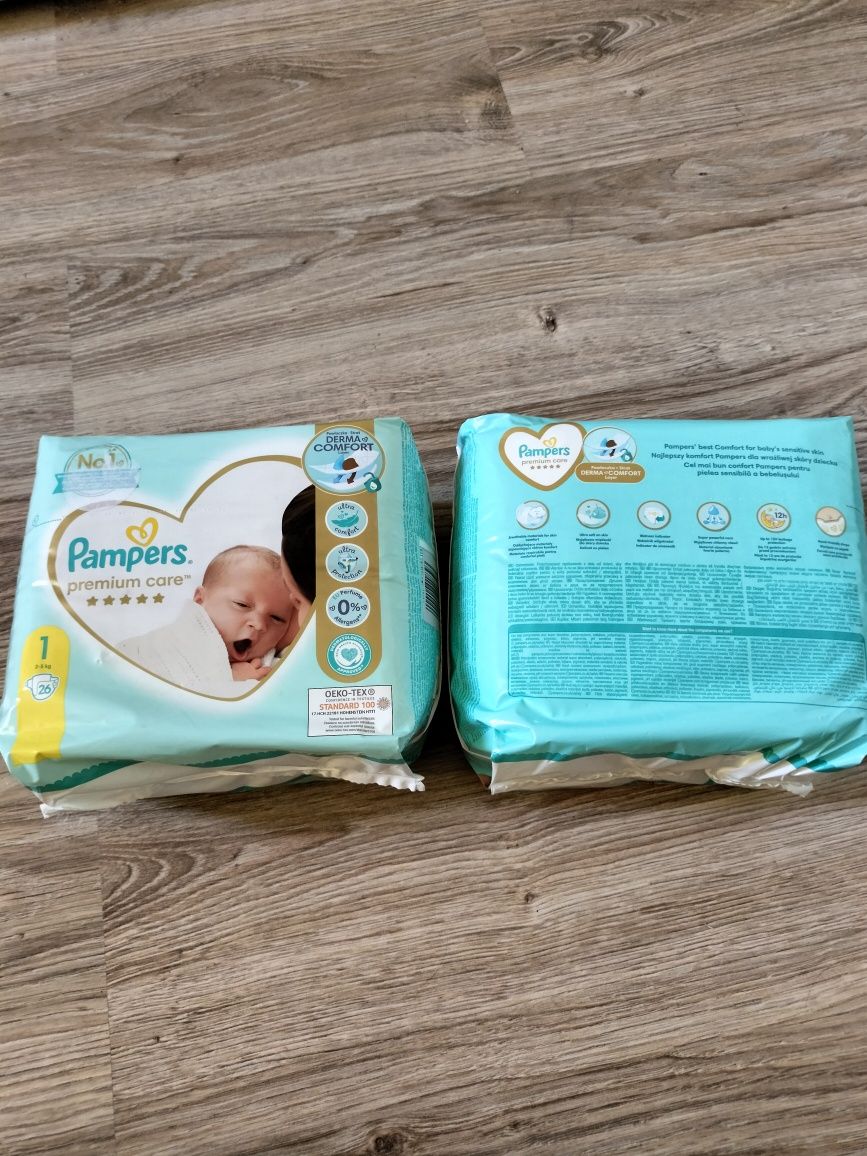 Pampers premium care 1 2-5kg 2 opakowania Wysyłka nie Dada lulipu