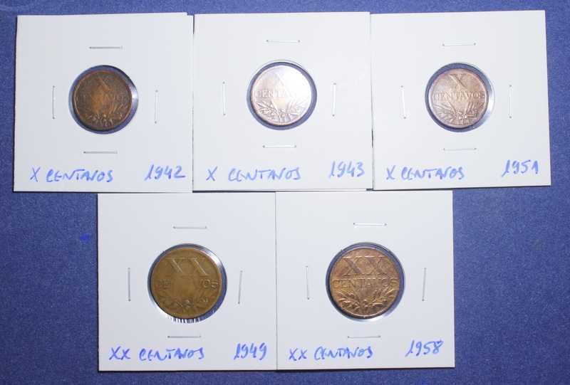 Lote de Moedas de Centavos - Datas difíceis