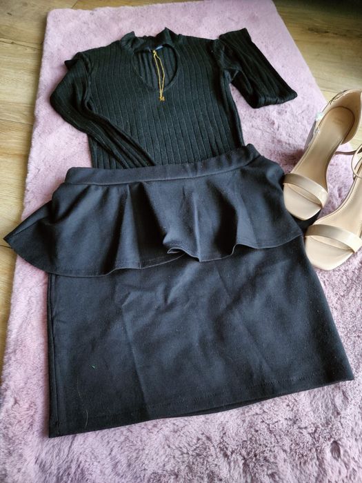 Spódnica czarna z baskinką XS S