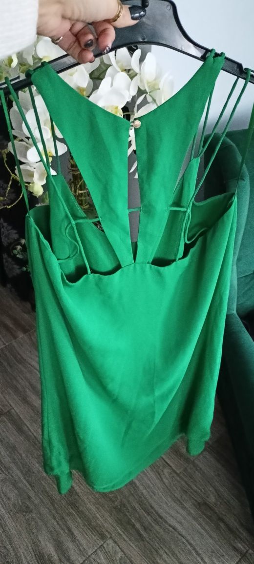 Top Sercet zielona sukienka rM