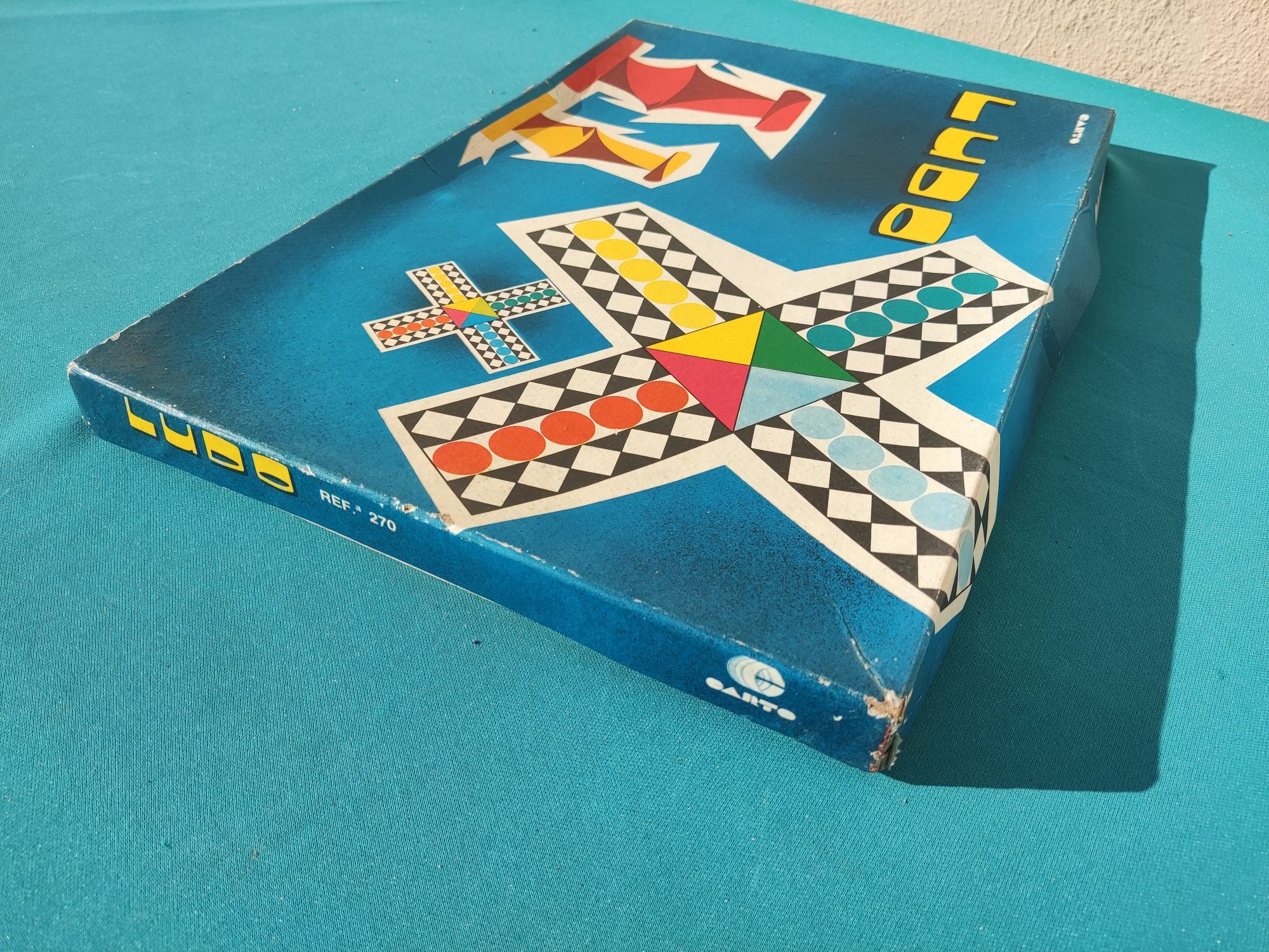 Jogo de tabuleiro antigo "LUDO" Karto, vintage