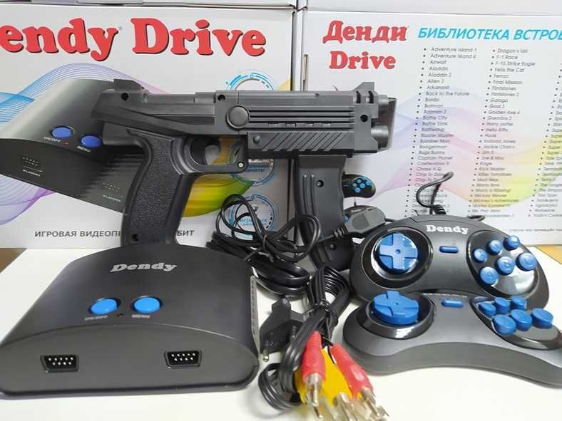 Приставка Dendy Drive 300 игр с пистолетом Сюбор Танчики Супер Марио