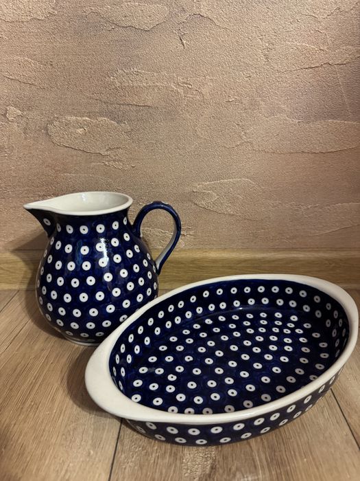 Ceramika Bolesławiec podstawek+ dzbanek