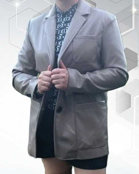 Піджак шкіряний беж