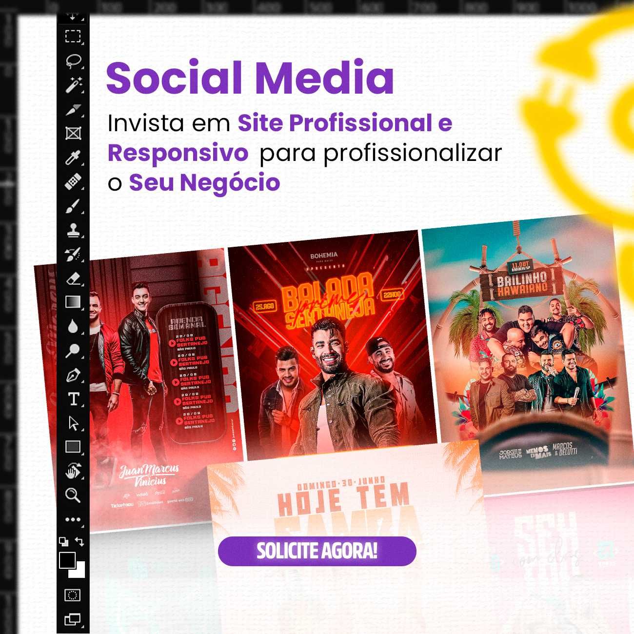 Gestão das Redes Sociais, Criação de Site, Flyer, Logotipo