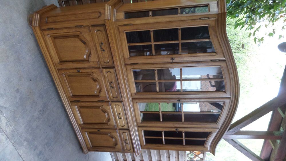 piękny duży dębowy dwuczęściowy kredens witryna stan bdb WYSYŁKA dowóz