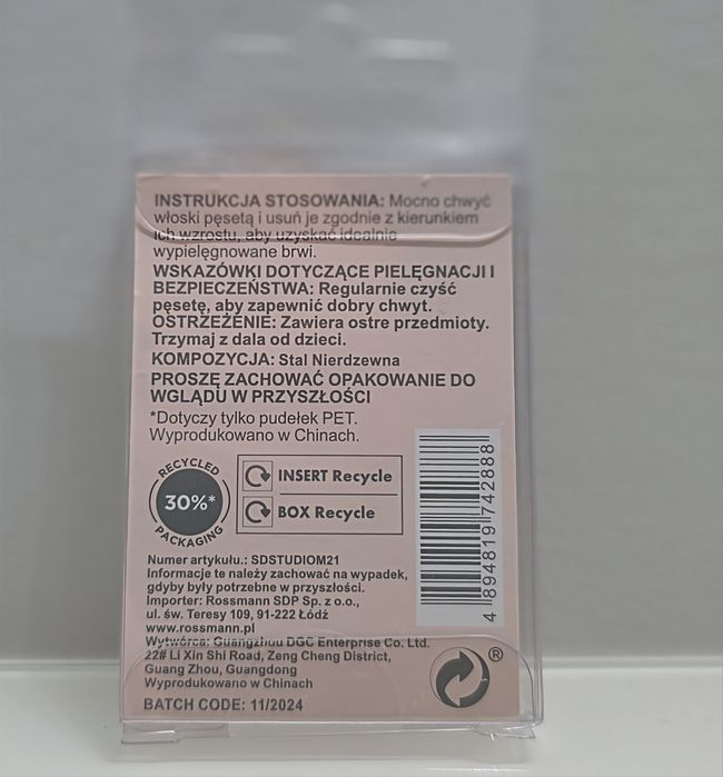 Zestaw 3 sztuk mini pęset nowe