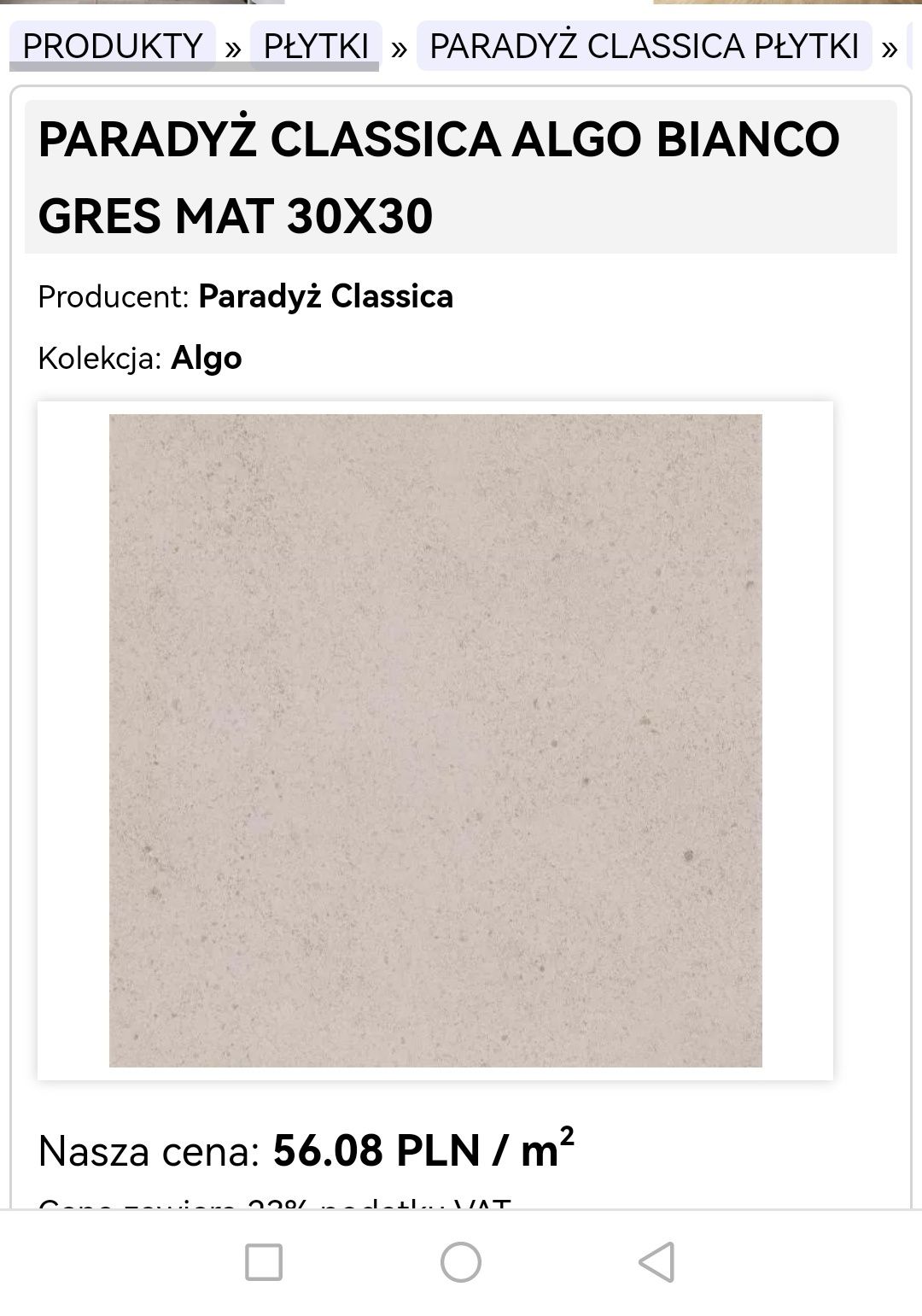 Paradyz Classic ALGO BIANCO GRES MAT 30X30