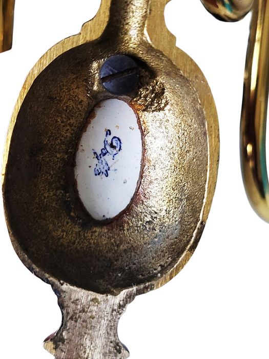 Mosiężne komplet zestaw kinkiety oświetlenie lampy antyk XIX w