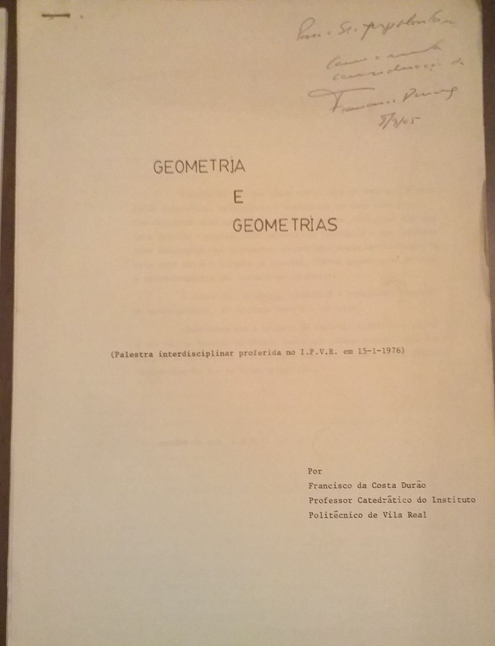 Ensaios de matemática décadas 60 e 70