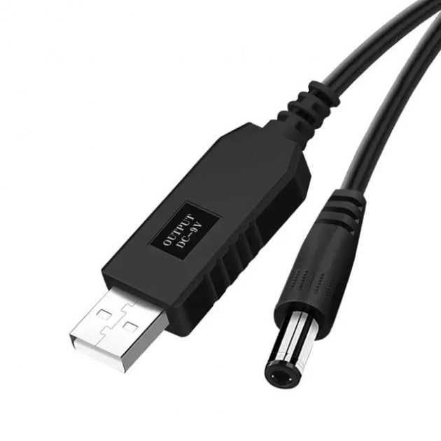 Кабель, шнур USB - DC для Wi-Fi роутера з 5 на 9в, від павербанка