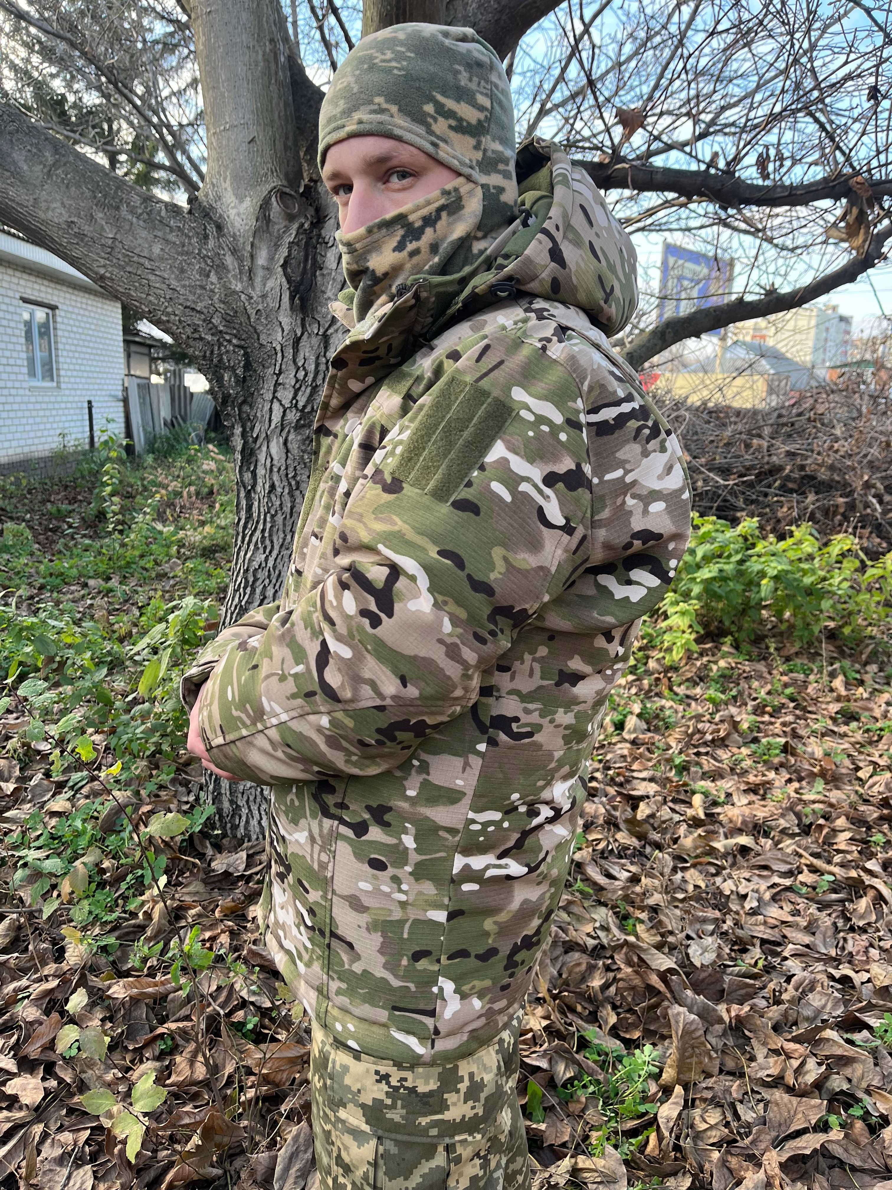 Бушлат зимний армейский мульткам, куртка-парка военная