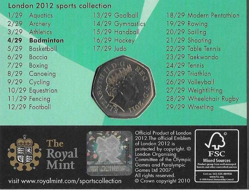 Inglaterra - - - "2012 Jogos Olímpicos de Londres" - - - - - Moedas