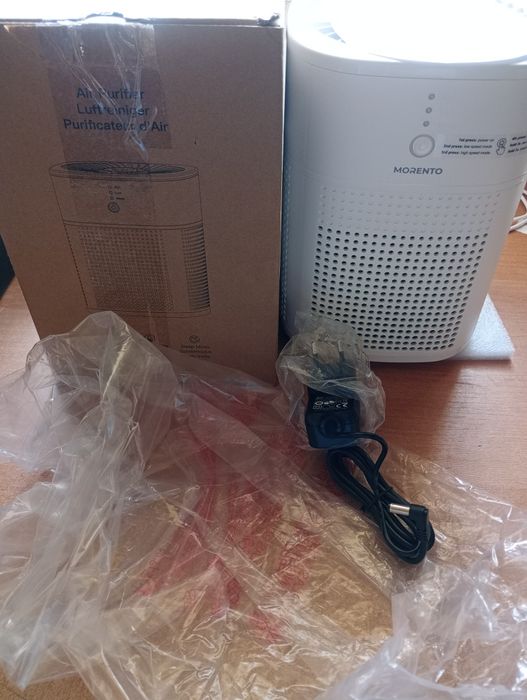 MORENTO Oczyszczacz powietrza w pomieszczeniu z trybem uśpienia, biały
