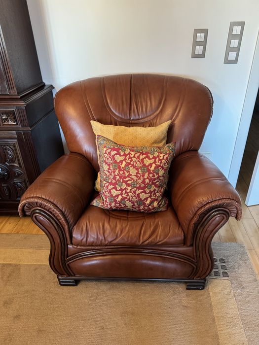 Poltrona de pele vintage (2 unidades)