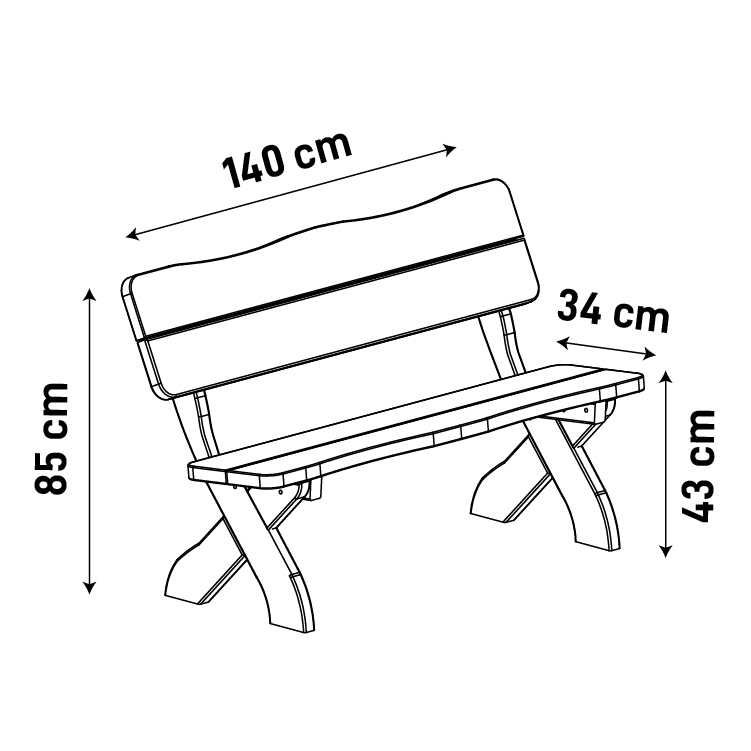 Meble ogrodowe impregnowane Ławka Miłosz 140 cm