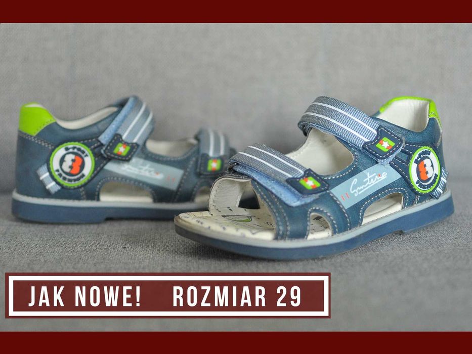 # NOWE - Sandałki na rzepy - Rozmiar 29 - Badoxx - skóra naturalna