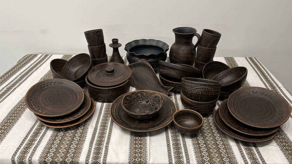 Глиняний посуд Різдвяний посуд Посуд Святковий