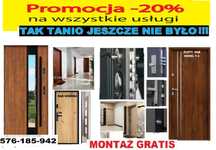 Drzwi do BLOKU wejściowe - zewnętrzne z MONTAŻEM. Wyprzedaż!!!