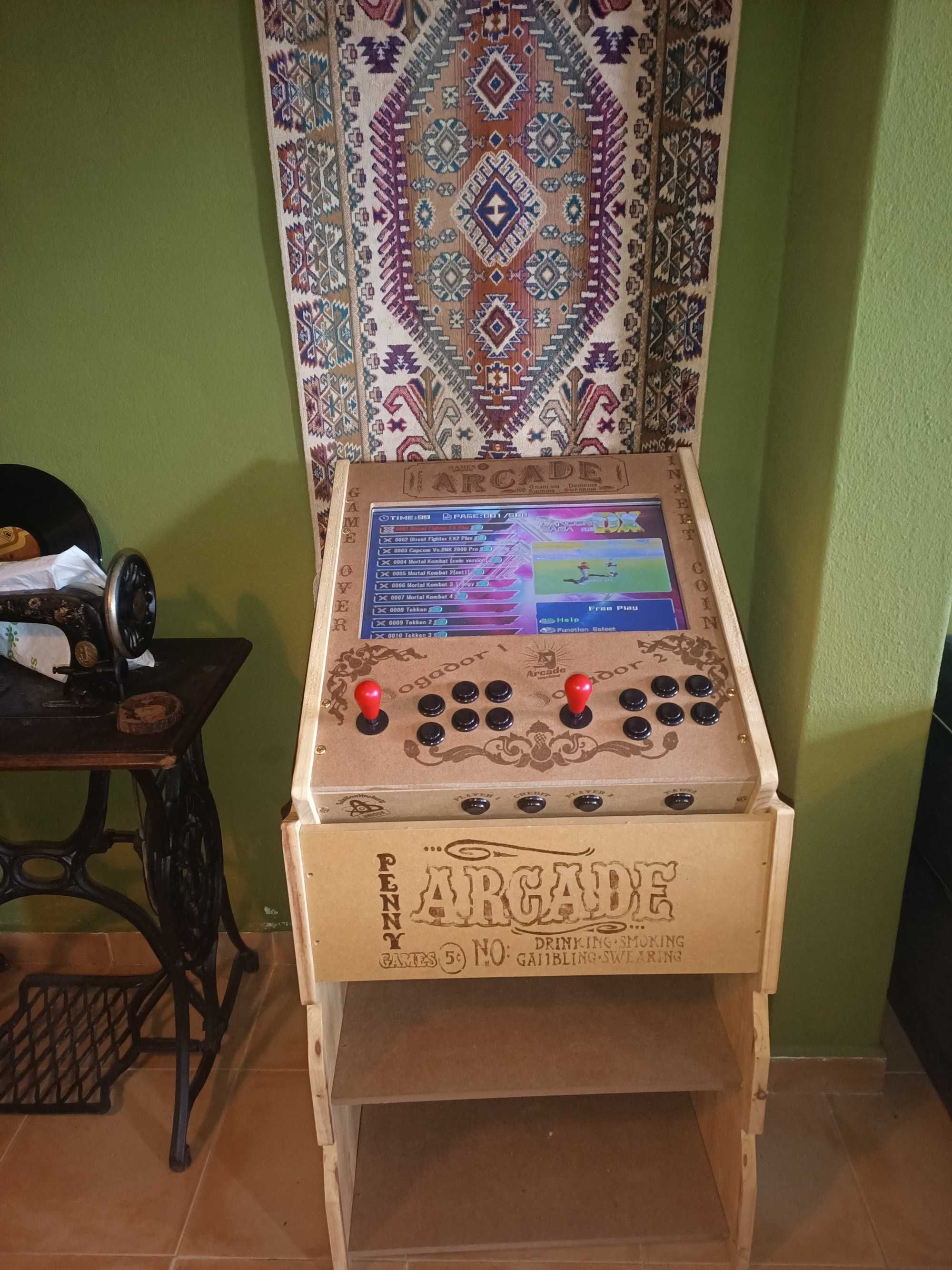 Arcade Bartop de design único com pedestal