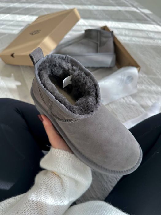 UGG ultra mini platform grey / Зимові угги ультра міні на платформі