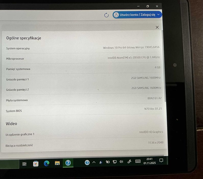 Tablet HP Pro 608 G1