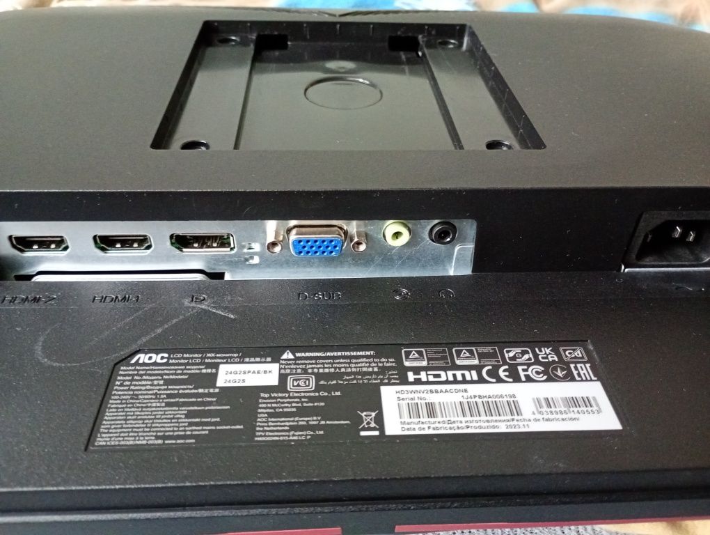 Monitor AOC gaming 165hz