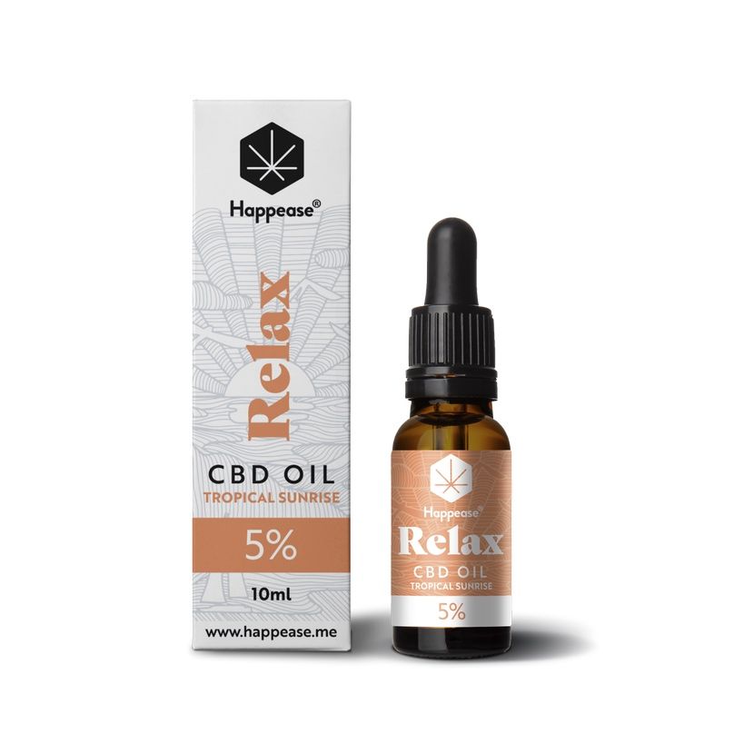 Happease Relax CBD Oil кбд масло Tropical Sunrise, 5% CBD, 500mg, 10ml