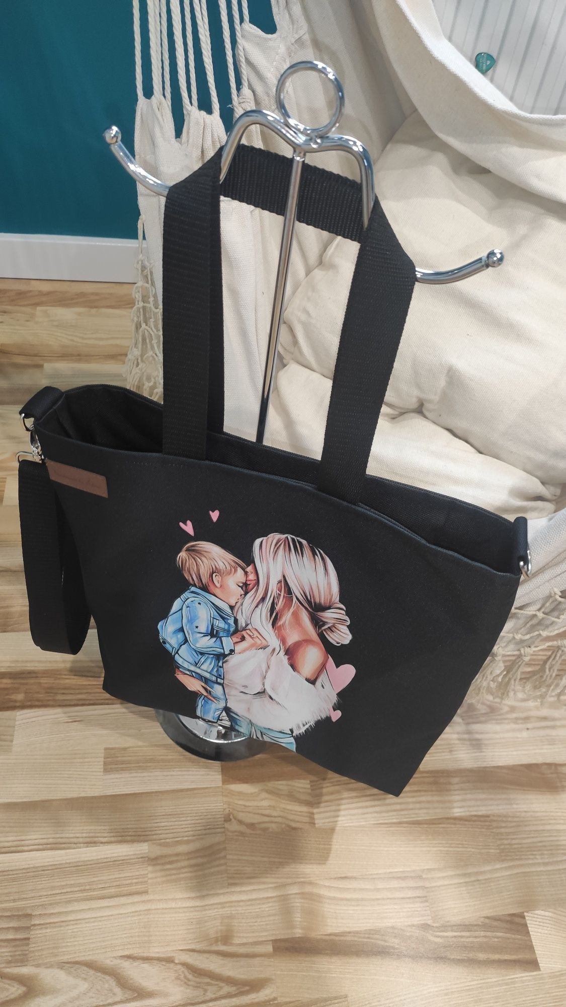 Torebka dla mamy mama i syn shopper bag mama z synem