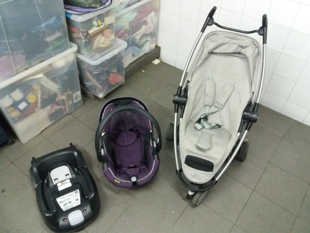 Conjunto trio carrinho ovo e base isofix