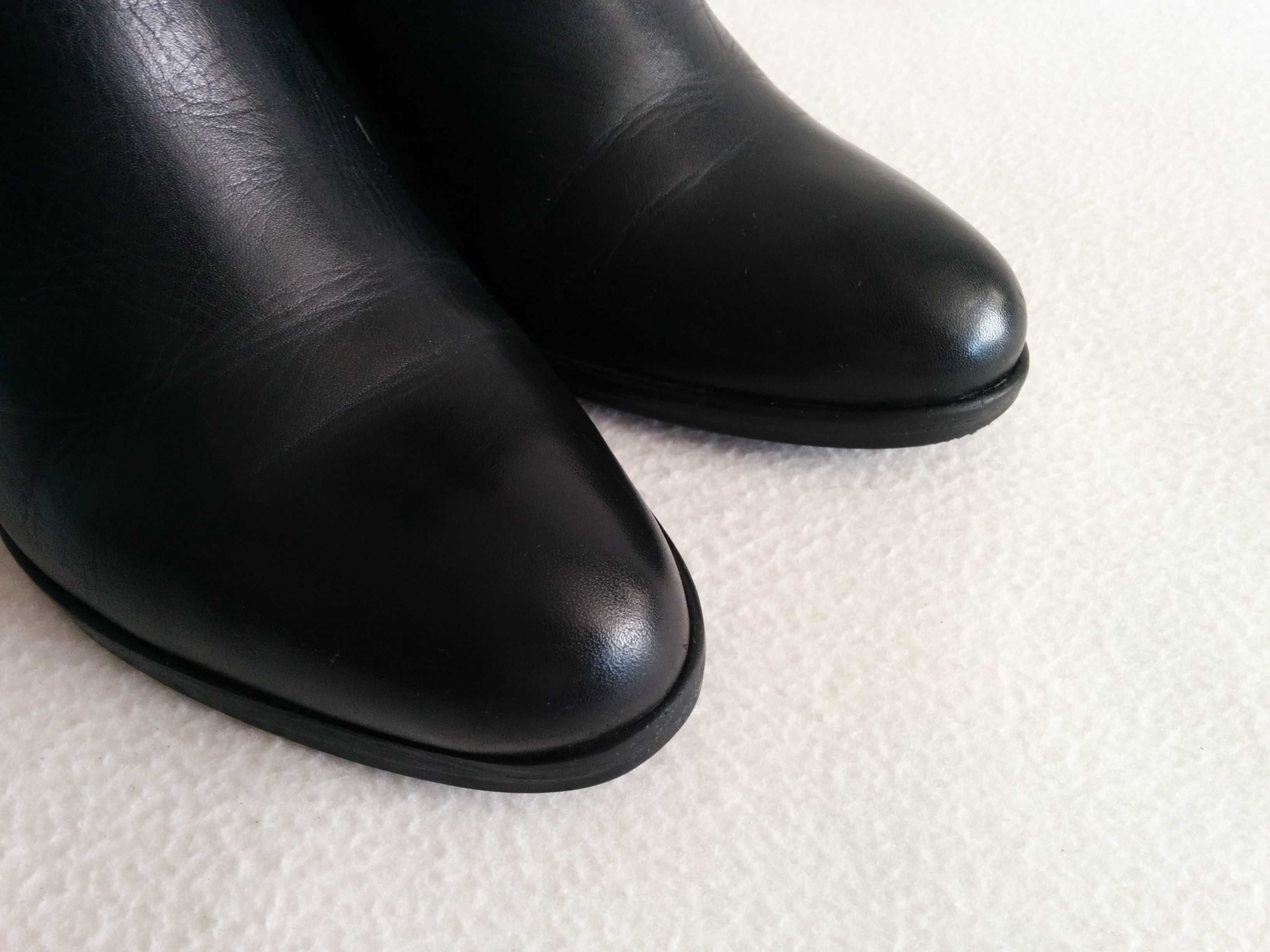 LASOCKI zimowe botki ze skóry naturalnej - damskie buty na obcasie