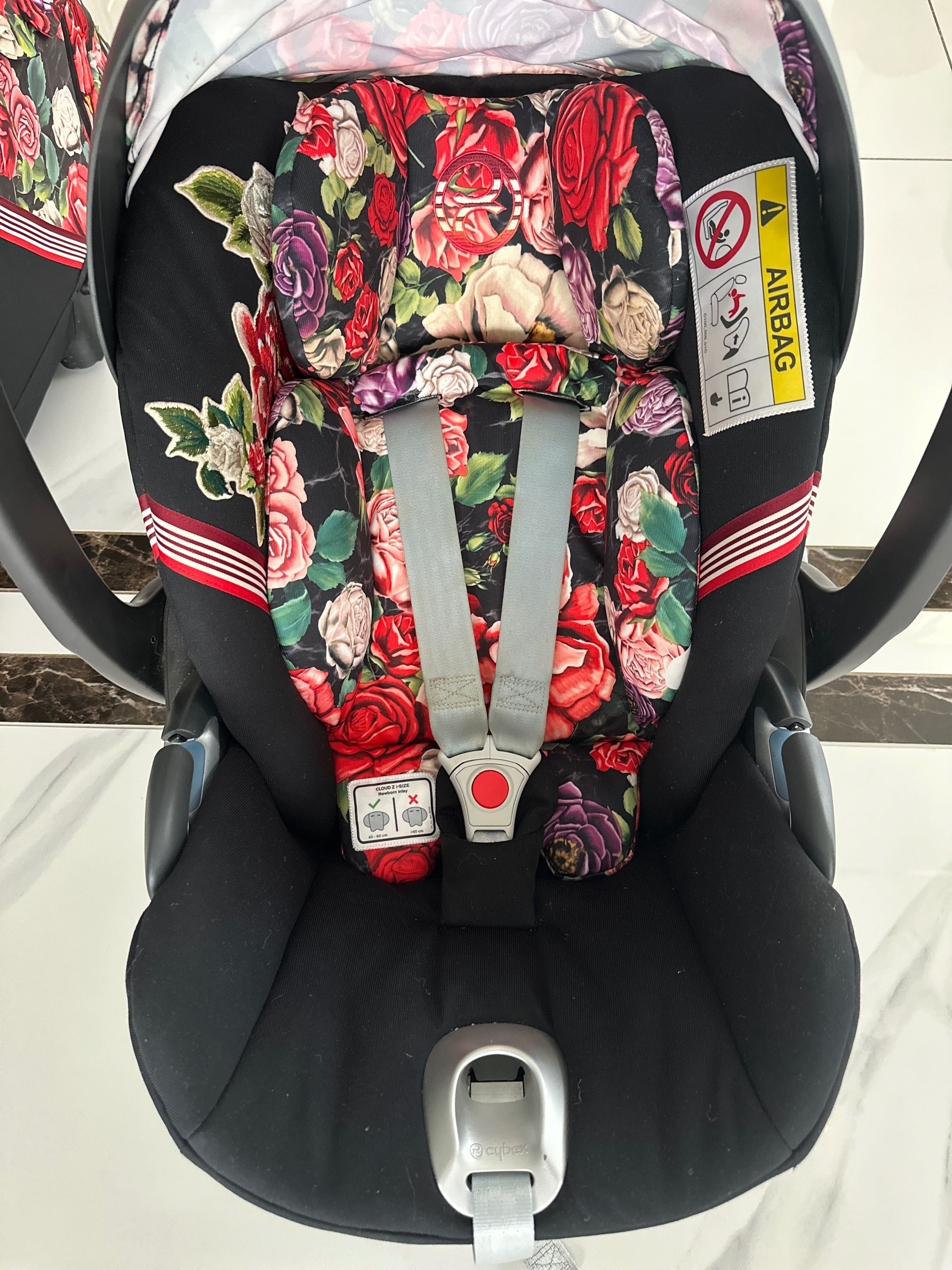 Wózek Cybex  Priam Rose Gold Spring Blossom Dark mega zestaw